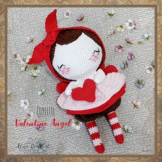 кукла ангел вязание крючком Valentine Angel Confetti совместное вязание крючком crochet