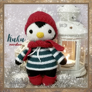 Пингвин Kuku вязаный крючком игрушка амигуруми Kuku Penguin Crochet Amigurumi Toy 