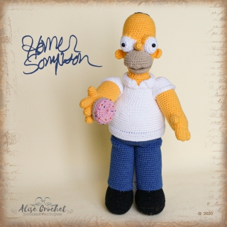 Гомер Симпсон мягкая игрушка вязаня крючком Homer Simpson soft toy crochet